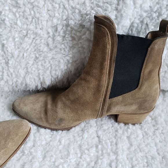 IRO Tan Suede Leather Pull-on Pointed‎ Toe Ankle Boots - Picture 10 of 10